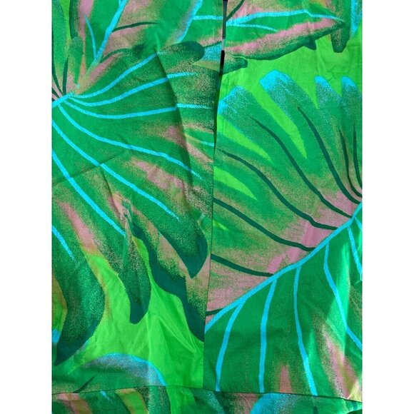 Farm Rio Anthropologie Lime Green Puff Sleeve Mini Dress Tropical NWT Size S - Picture 8 of 10